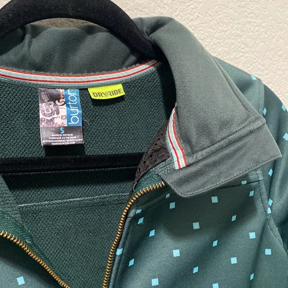 Burton Dryride Snow board Full Zip Jacket small Green Blue MCM